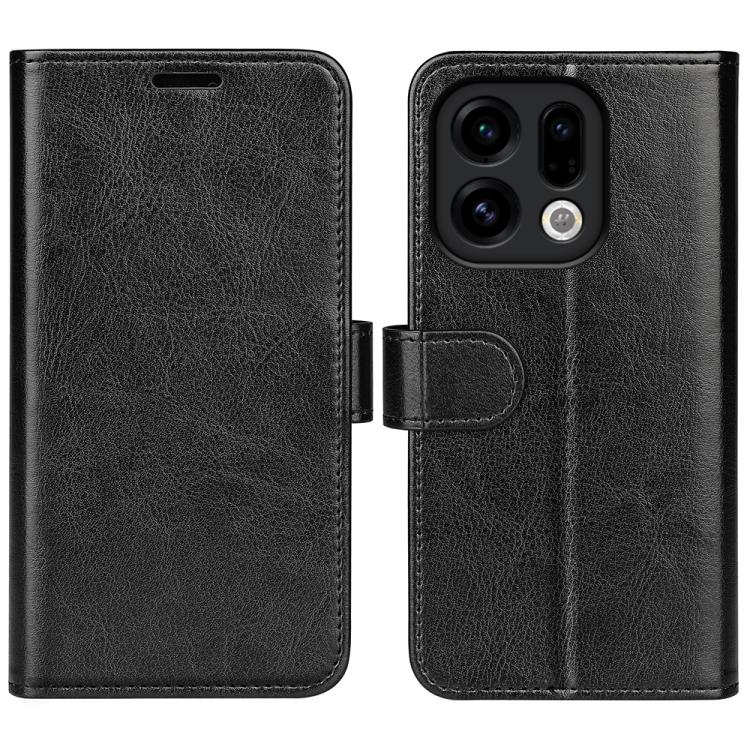 

For OPPO Find X9 R64 Texture Horizontal Flip Leather Phone Case(Black)