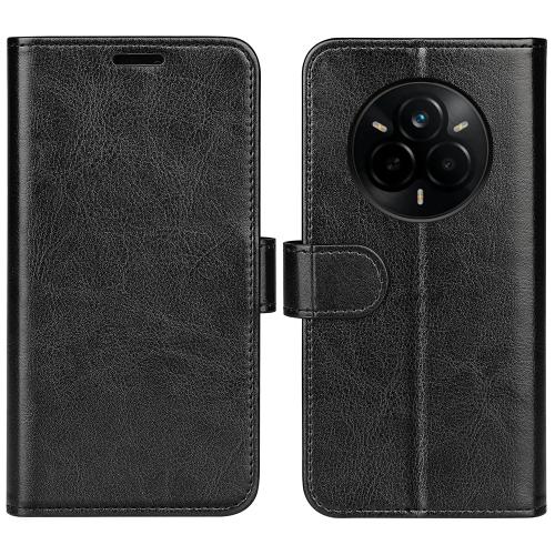 

For Realme 14 Pro+ R64 Texture Horizontal Flip Leather Phone Case(Black)