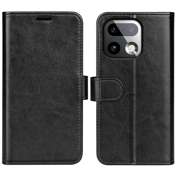 For Realme 16 Pro+ 5G R64 Texture Horizontal Flip Leather Phone Case(Black)