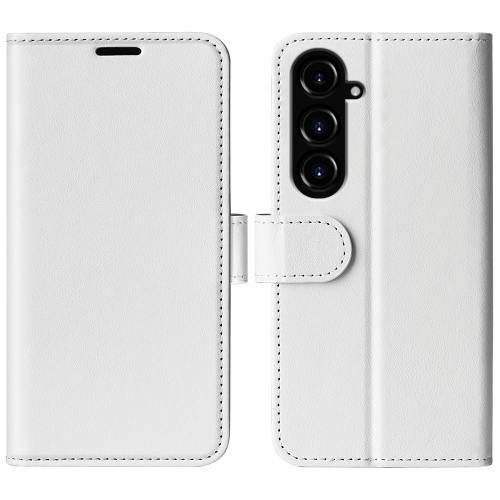 

For Samsung Galaxy S23 FE 5G R64 Texture Horizontal Flip Leather Phone Case(White)