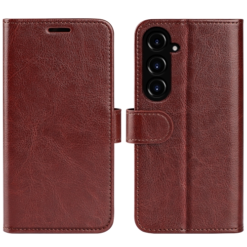 

For Samsung Galaxy S23 FE 5G R64 Texture Horizontal Flip Leather Phone Case(Brown)