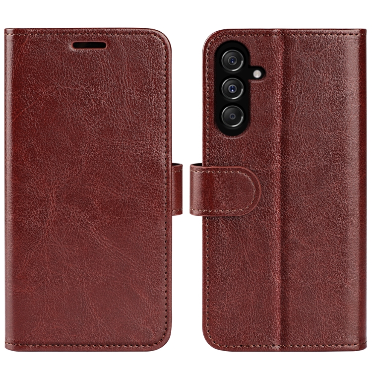 

For Samsung Galaxy M34 R64 Texture Horizontal Flip Leather Phone Case(Brown)