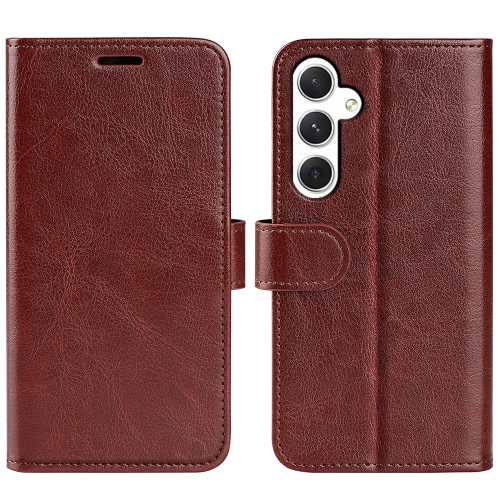 

For Samsung Galaxy S24 5G R64 Texture Horizontal Flip Leather Phone Case(Brown)