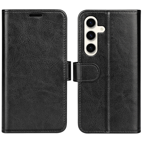 

For Samsung Galaxy S24+ 5G R64 Texture Horizontal Flip Leather Phone Case(Black)