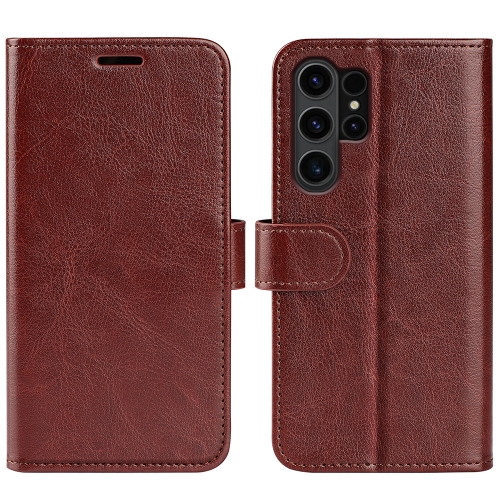 

For Samsung Galaxy S24 Ultra 5G R64 Texture Horizontal Flip Leather Phone Case(Brown)