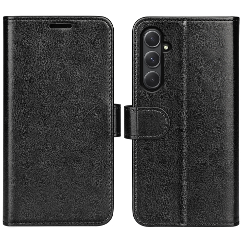 

For Samsung Galaxy A55 R64 Texture Horizontal Flip Leather Phone Case(Black)