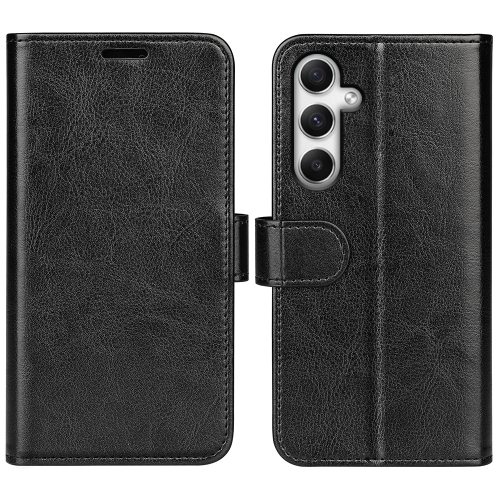 

For Samsung Galaxy A35 R64 Texture Horizontal Flip Leather Phone Case(Black)