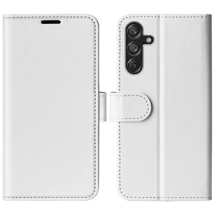 

For Samsung Galaxy M55 5G R64 Texture Horizontal Flip Leather Phone Case(White)