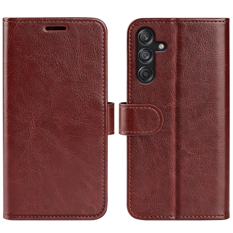 

For Samsung Galaxy M55 5G R64 Texture Horizontal Flip Leather Phone Case(Brown)
