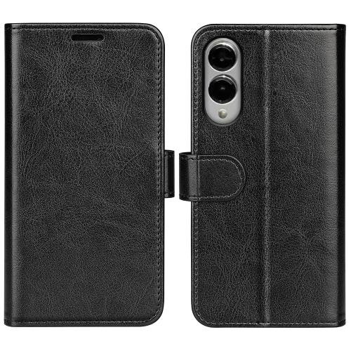 

For Samsung Galaxy S25 Edge 5G R64 Texture Horizontal Flip Leather Phone Case(Black)