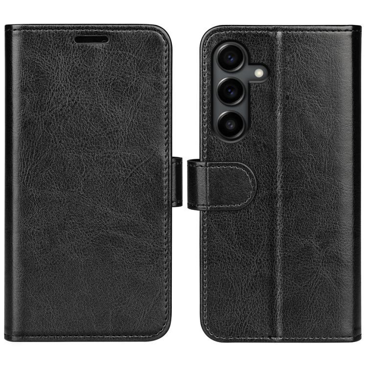 

For Samsung Galaxy S25 FE 5G R64 Texture Horizontal Flip Leather Phone Case(Black)
