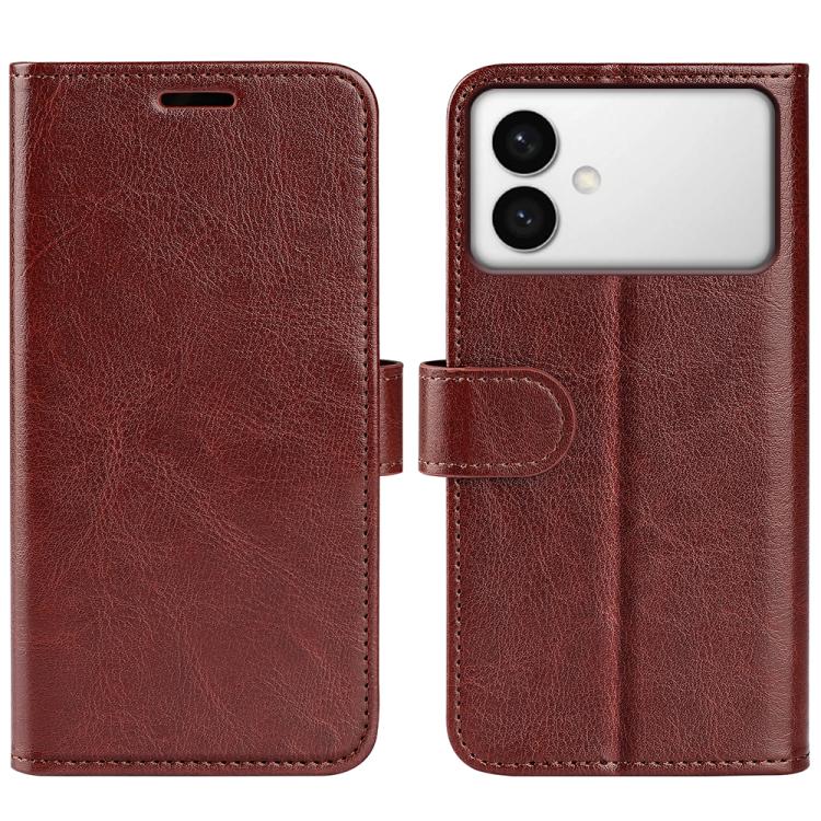 

For Samsung Galaxy S26 Edge 5G R64 Texture Horizontal Flip Leather Phone Case(Brown)