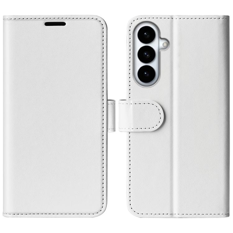 

For Galaxy S26+ 5G R64 Texture Horizontal Flip Leather Phone Case(White)