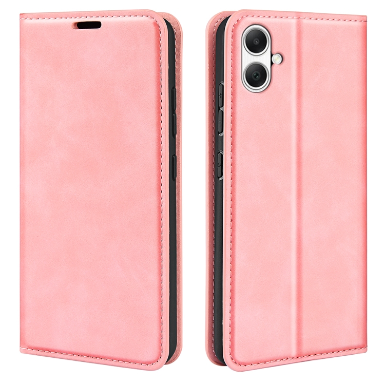 

For Samsung Galaxy A05 Retro-skin Magnetic Suction Leather Phone Case(Pink)