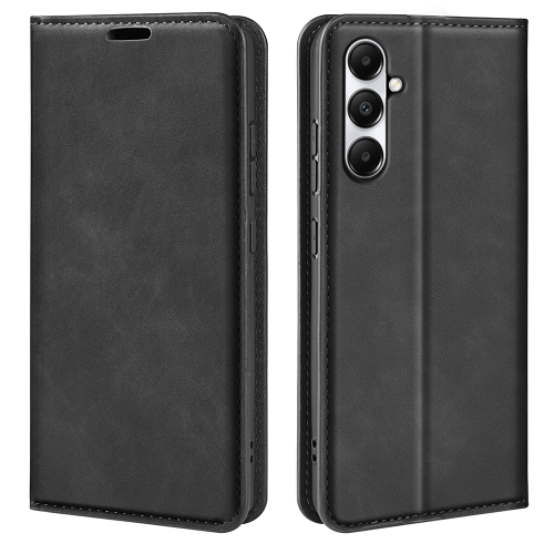 

For Samsung Galaxy A05s Retro-skin Magnetic Suction Leather Phone Case(Black)