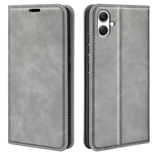 

For Samsung Galaxy A05s Retro-skin Magnetic Suction Leather Phone Case(Grey)