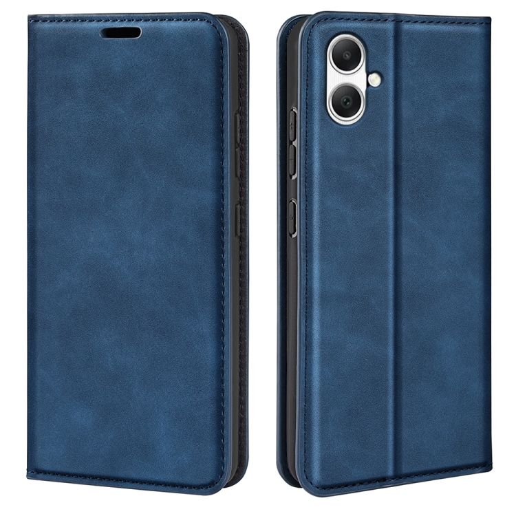 

For Samsung Galaxy A05s Retro-skin Magnetic Suction Leather Phone Case(Dark Blue)