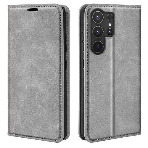 

or Samsung Galaxy S25 Ultra 5G Retro-skin Magnetic Suction Leather Phone Case(Grey)