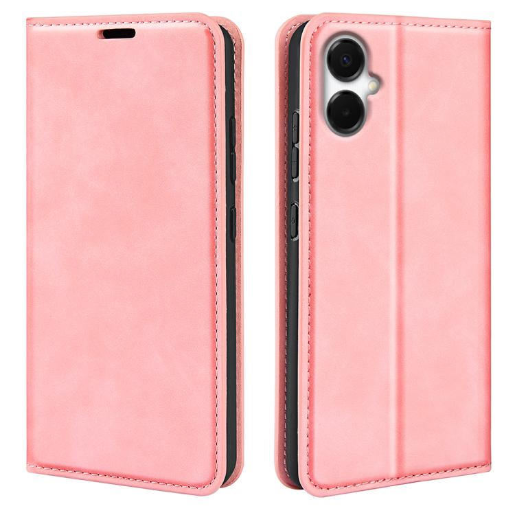 

For Samsung Galaxy A06 5G Retro-skin Magnetic Suction Leather Phone Case(Pink)