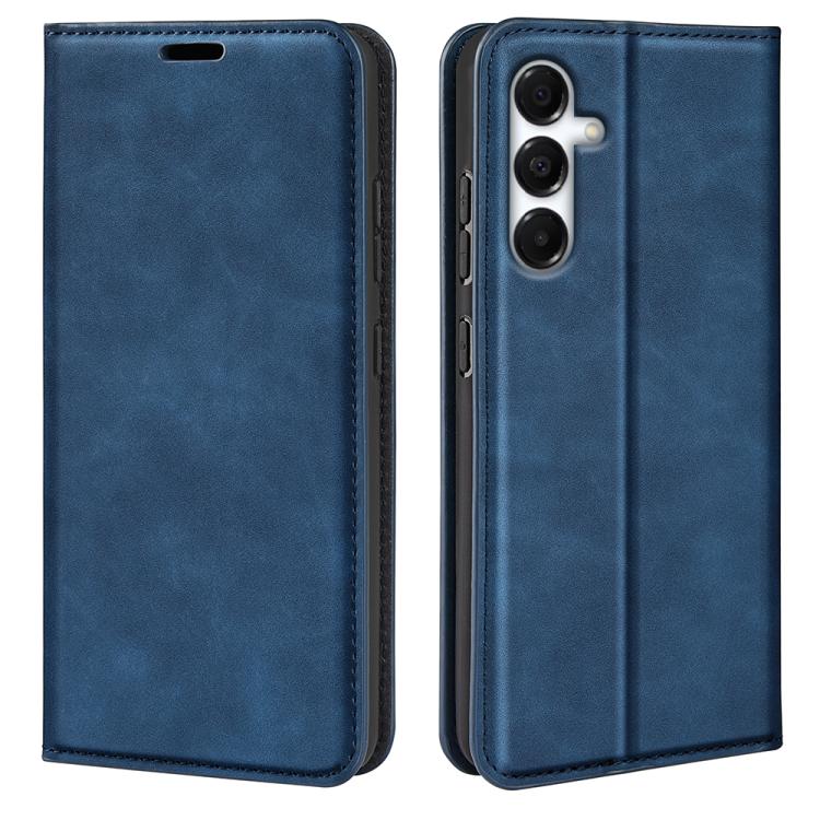 

For Samsung Galaxy A17 5G Retro-skin Magnetic Suction Leather Phone Case(Dark Blue)