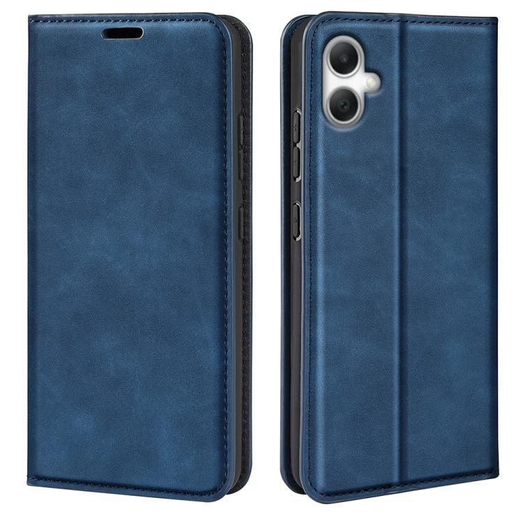 

For Samsung Galaxy A07 4G Retro-skin Magnetic Suction Leather Phone Case(Dark Blue)
