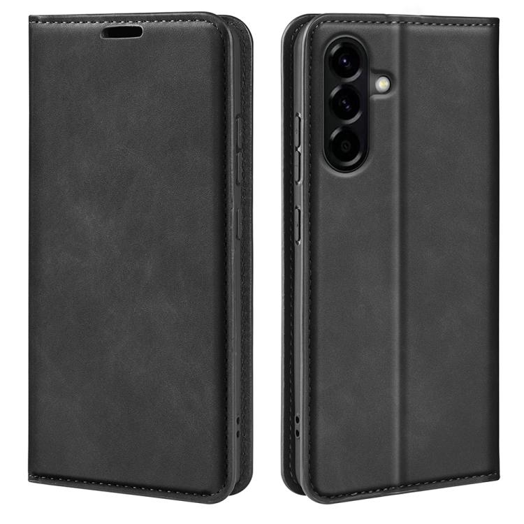 

For Samsung Galaxy A57 5G Retro-skin Magnetic Suction Leather Phone Case(Black)