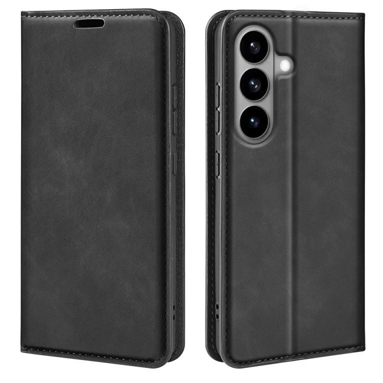 

For Samsung Galaxy S26 5G Retro-skin Magnetic Suction Leather Phone Case(Black)