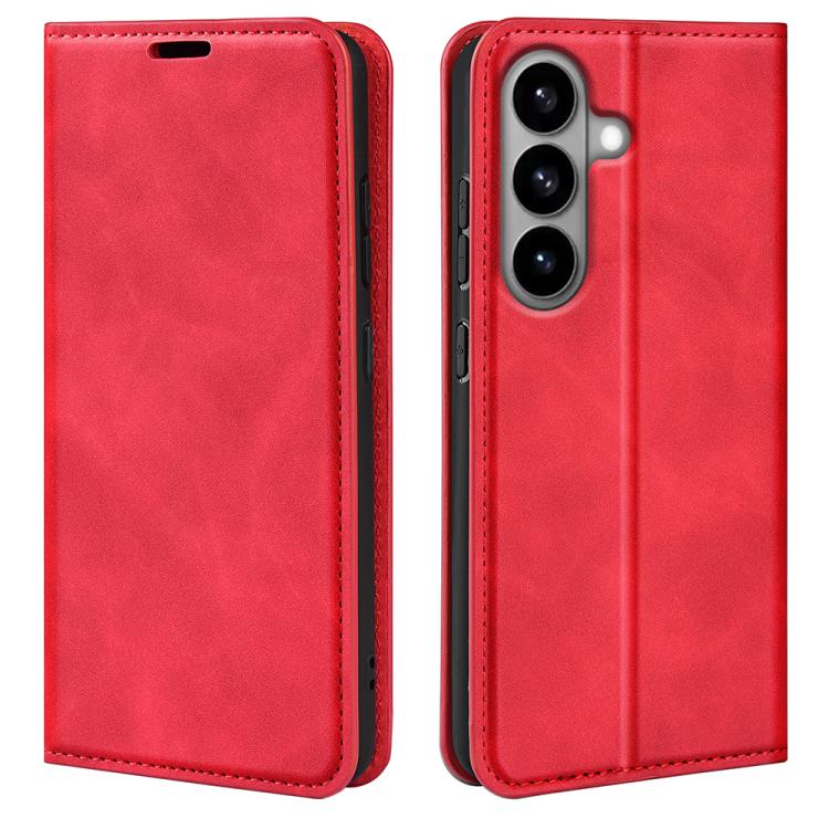 

For Samsung Galaxy S26 5G Retro-skin Magnetic Suction Leather Phone Case(Red)