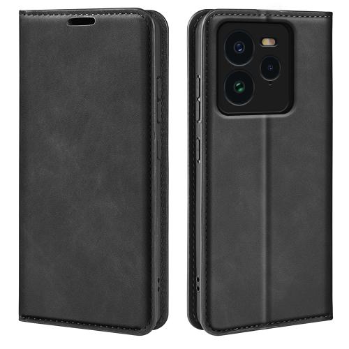 

For Realme GT 7 Pro 5G Retro-skin Magnetic Suction Leather Phone Case(Black)