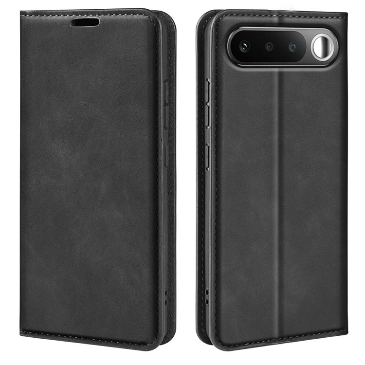 

For Realme 16 5G Retro-skin Magnetic Suction Leather Phone Case(Black)