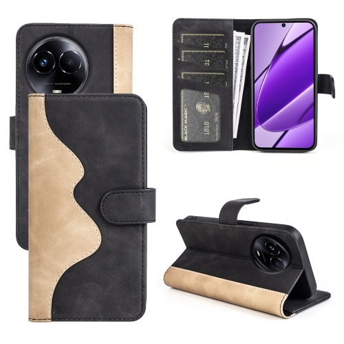 

For Realme Narzo N53 / C53 Stitching Horizontal Flip Leather Phone Case(Black)