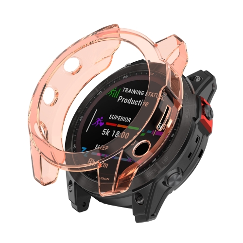 For Garmin Fenix 7S Pro Half-Package TPU Watch Protective Case(Transparent Orange)