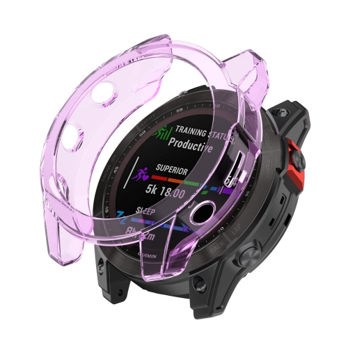 

For Garmin Fenix 7S Pro Half-Package TPU Watch Protective Case(Transparent Purple)