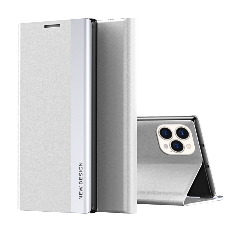 

For iPhone 15 Pro Side Electroplated Adsorption Leather Phone Case(Silver)