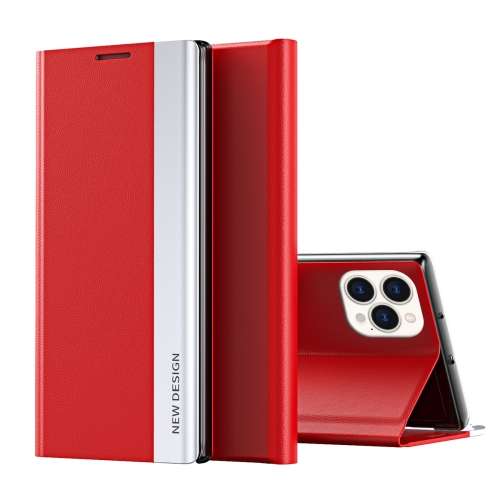 

For iPhone 15 Pro Max Side Electroplated Adsorption Leather Phone Case(Red)