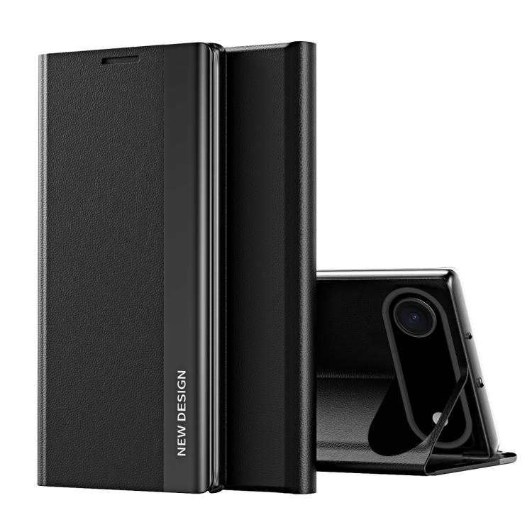 

For iPhone Air Side Electroplated Adsorption Leather Phone Case(Black)
