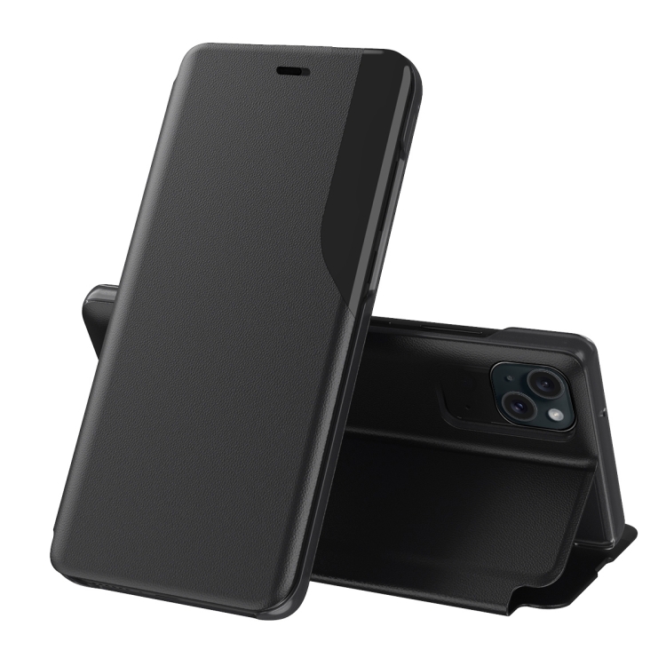 

For iPhone 15 Attraction Flip Holder Leather Phone Case(Black)