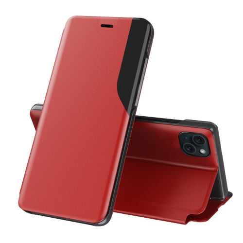 

For iPhone 15 Side Display Flip Leather Phone Case(Red)