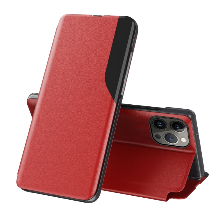 

For iPhone 16 Pro Side Display Flip Leather Phone Case(Red)