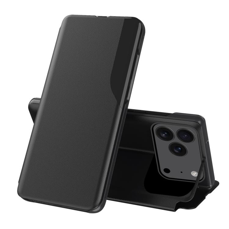 

For iPhone 17 Pro Max Side Display Flip Leather Phone Case(Black)