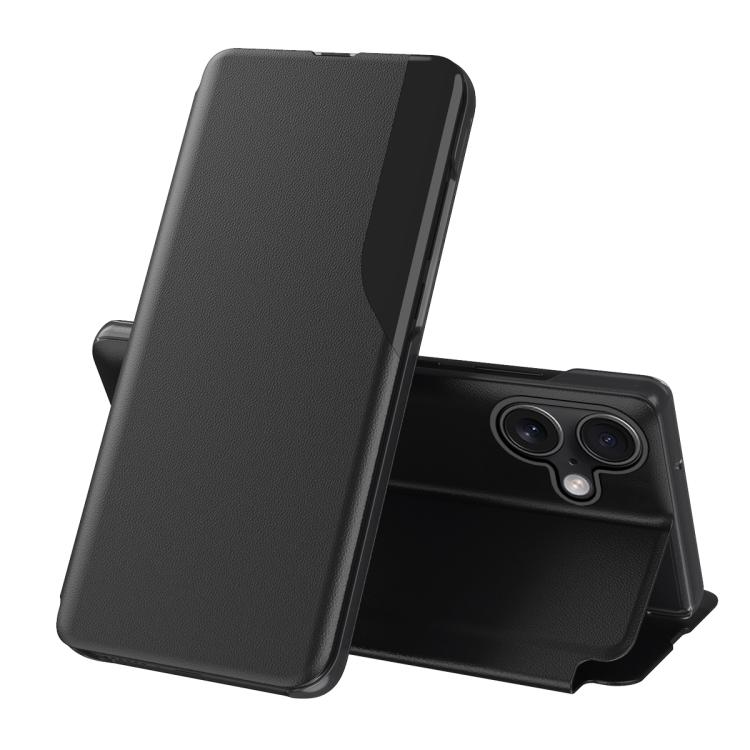 

For iPhone 17 Side Display Flip Leather Phone Case(Black)