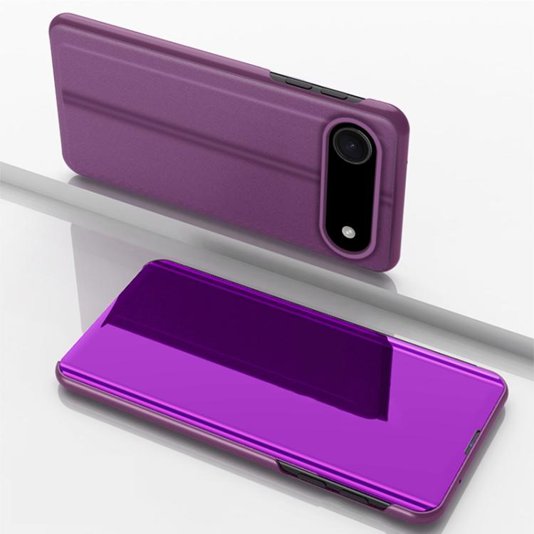 

For iPhone Air Plated Mirror Horizontal Flip Leather Phone Case with Holder(Purple)