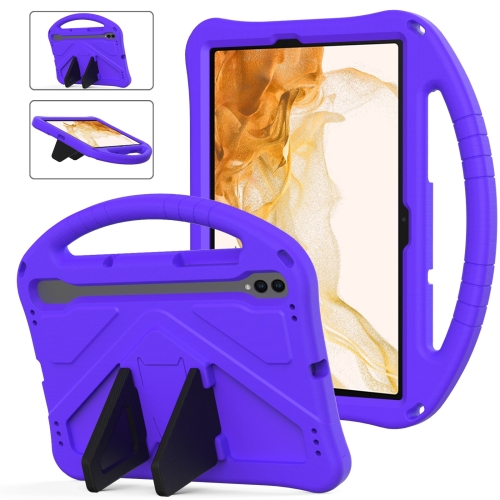 

For Samsung Galaxy Tab S8 EVA Shockproof Tablet Case with Holder(Purple)