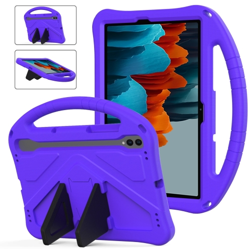 

For Samsung Galaxy Tab S7 T870 EVA Shockproof Tablet Case with Holder(Purple)