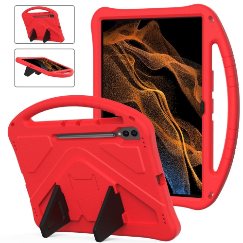 

For Samsung Galaxy Tab S9 Ultra EVA Shockproof Tablet Case with Holder(Red)