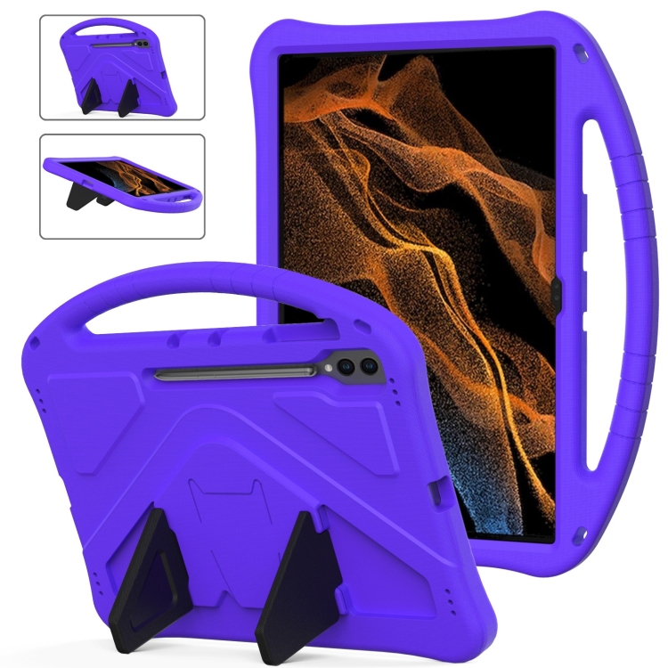 

For Samsung Galaxy Tab S9 Ultra EVA Shockproof Tablet Case with Holder(Purple)
