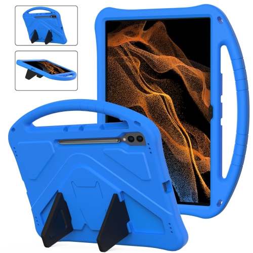 

For Samsung Galaxy Tab S8 Ultra EVA Shockproof Tablet Case with Holder(Blue)