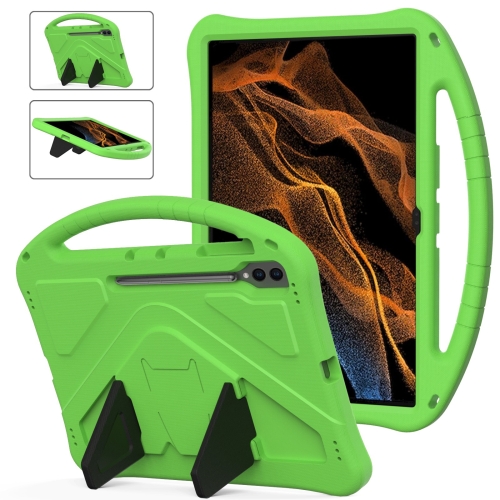 

For Samsung Galaxy Tab S8 Ultra EVA Shockproof Tablet Case with Holder(Green)