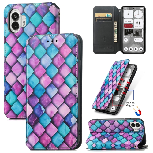 

For Nothing Phone 2 CaseNeo Colorful Magnetic Leather Phone Case(Purple scales)