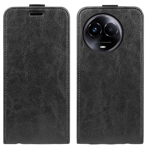 

For Realme 11X R64 Texture Single Vertical Flip Leather Phone Case(Black)